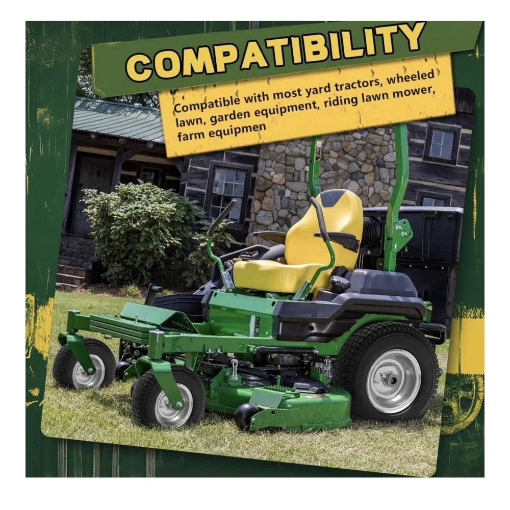 2 Pack 13X5.00-6 Flat Free Tire and Wheel Assembly, Solid Lawn Mower Front Tir